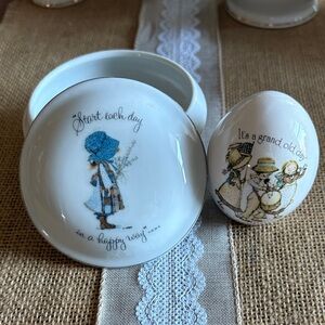 Charming Holly Hobbie Trinket Box and Egg